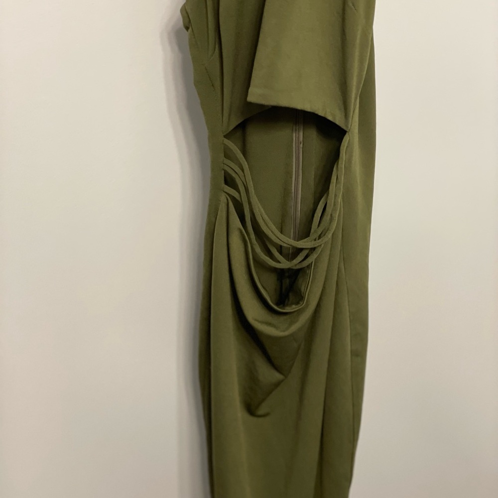Green midi bodycon dress